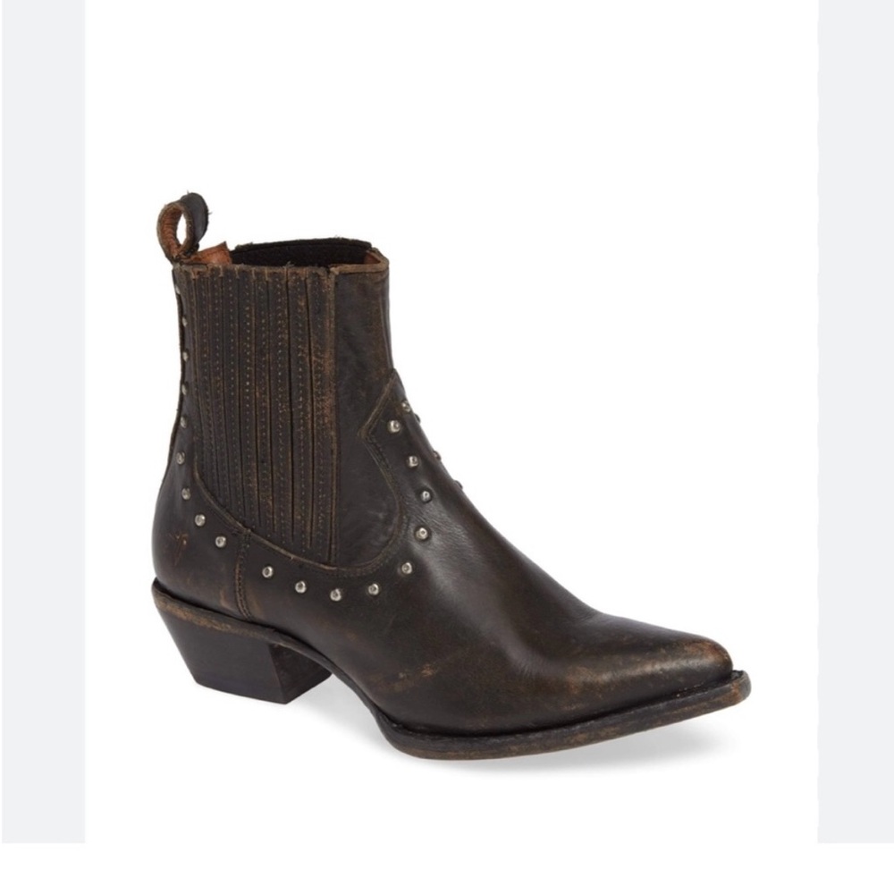 Frye Sacha Studded Distressed Leather Bootie size 7